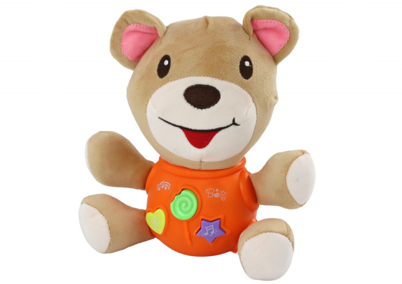 Pluszowy Miś Interaktywny Pluszak Pomarańczowy Grający 23 cm