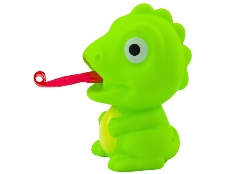 Dinozaur Gumowy Z Wysuwanym Językiem Zielony 8CM