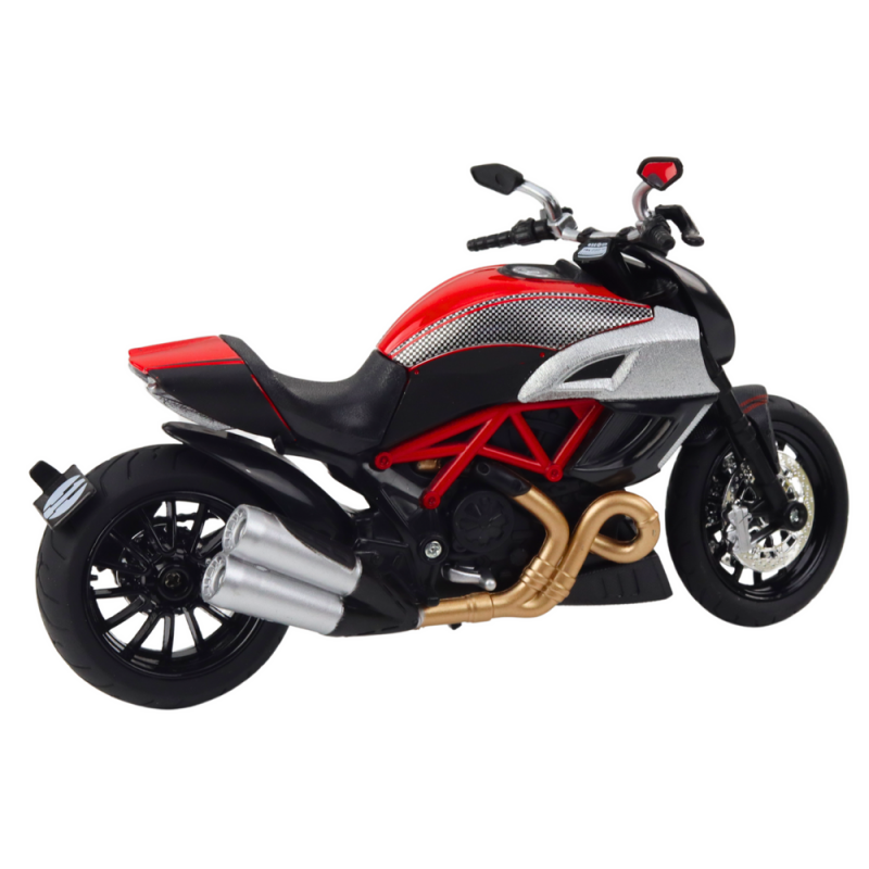 Motocykl Sportowy Metalowy Światła Dźwięki Złote Czerwone Elementy 1:12