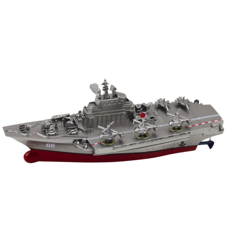 Statek Militarny Łódź Zdalnie Sterowana RC Srebrna 15cm