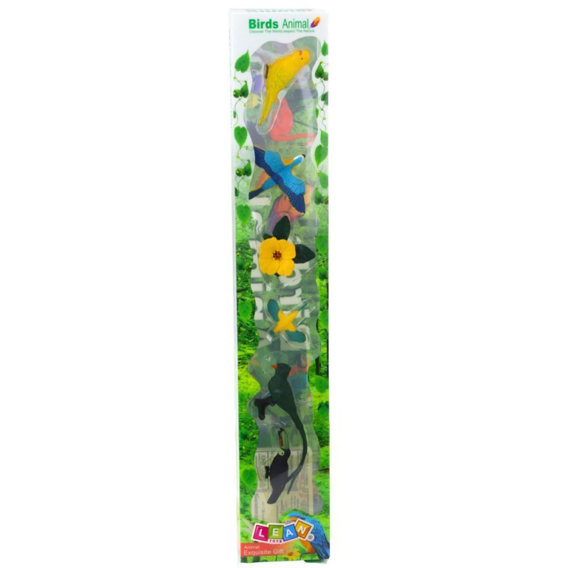 Zestaw Mini Figurki Ptaki Egzotyczne Hibiskus Żółty 4-11cm 6szt