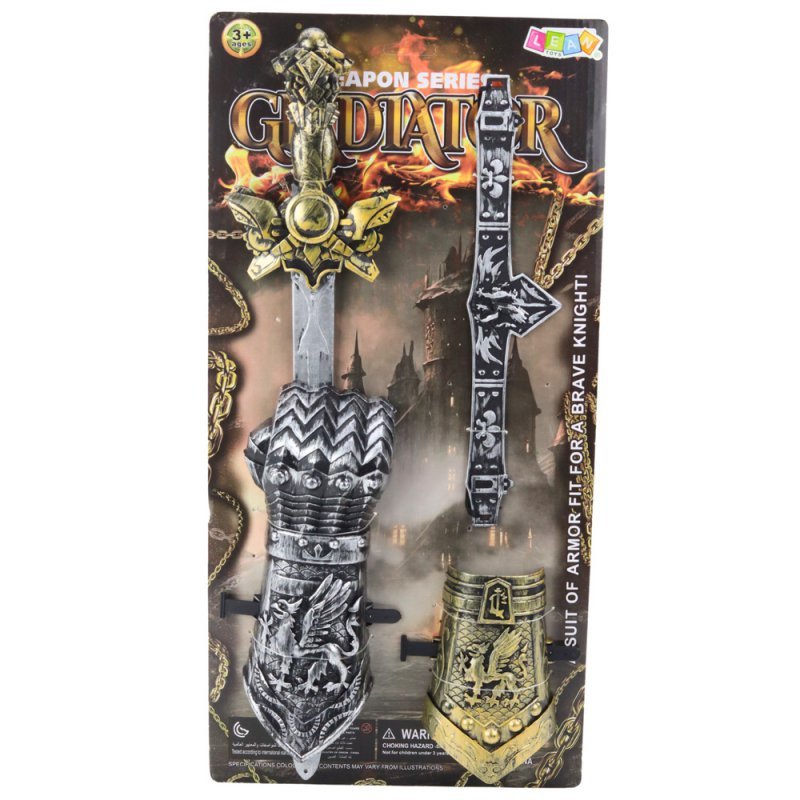 Zestaw Rycerski Gladiator Miecz Ochraniacze Pas Zdobione