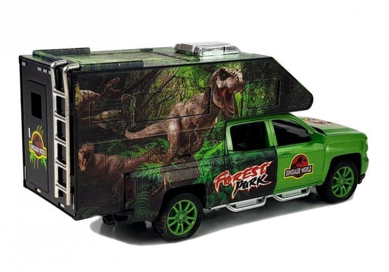 Camper z  Dinozaurami Zielony