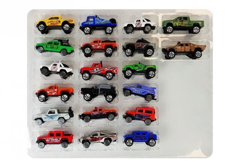 Zestaw Auta Terenowe Jeep Resoraki  Różne Kolory 20 Sztuk
