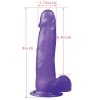 8 Jelly Studs Crystal Dildo Large Purple