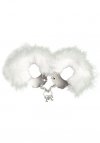 Kajdanki-Śmieszna zabawka-kadanki - Metallic Handcuffs,feather cov.. White
