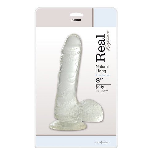 Dildo-JELLY DILDO REAL RAPTURE CLEAR 8&quot;
