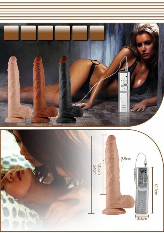 9.5&#039;&#039; Real Extreme Vibrating Dildo Flesh