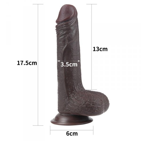 7&#039;&#039; Sliding Skin Dual Layer Dong - Black