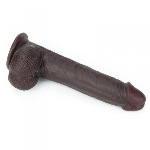 9&#039;&#039; Sliding Skin Dual Layer Dong - Black