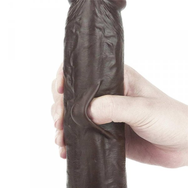 9.0&#039;&#039; Sliding Skin Dual Layer Dong - Black