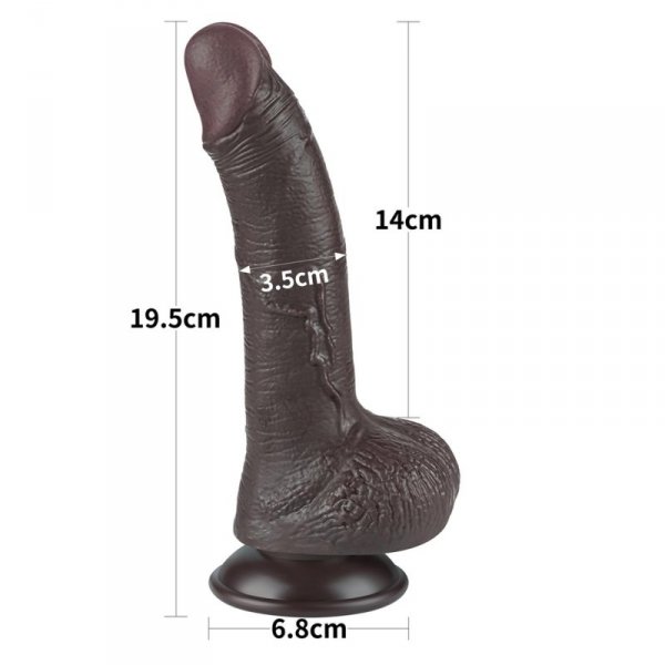 7.5&#039;&#039; Sliding Skin Dual Layer Dong Black