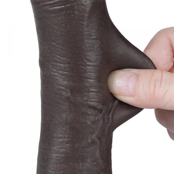 7.5&#039;&#039; Sliding Skin Dual Layer Dong Black