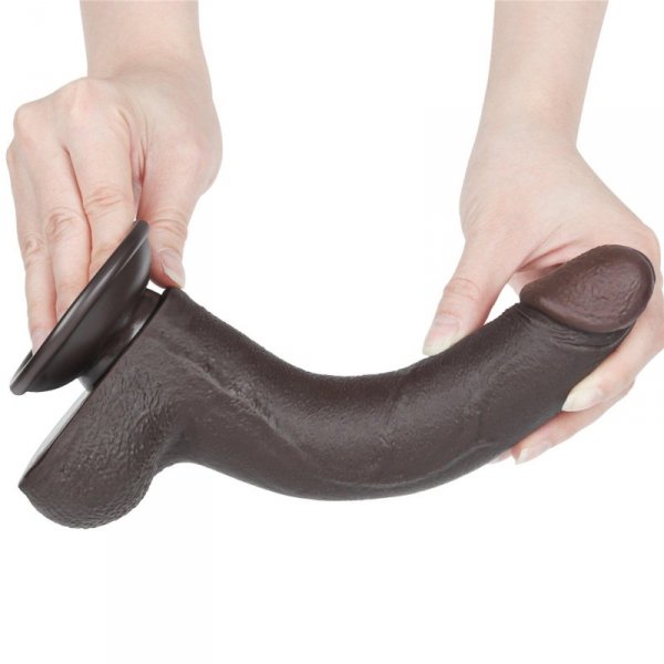 8.5&#039;&#039; Sliding Skin Dual Layer Dong Black