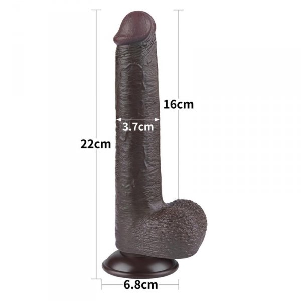 9&#039;&#039; Sliding Skin Dual Layer Dong Black