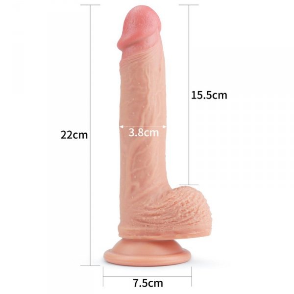 8.5&#039;&#039; Dual layered Platinum Silicone Cock