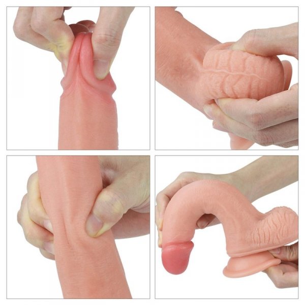 8&#039;&#039; Dual layered Platinum Silicone Cock