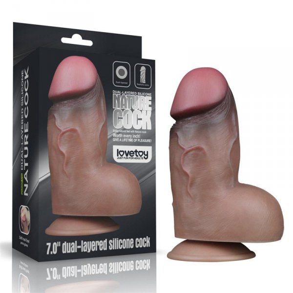 7.0&#039;&#039; Dual Layered Platinum Silicone Cock