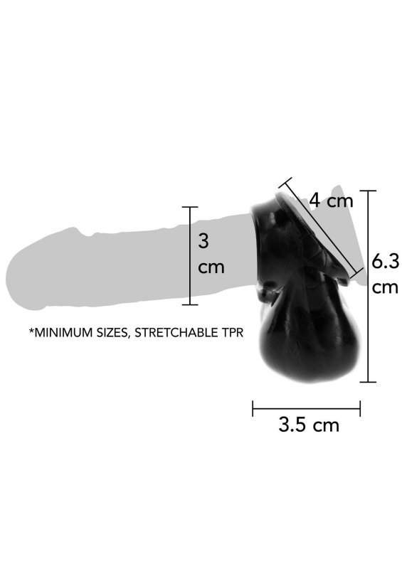 Tri Ring Penis & Balls Black