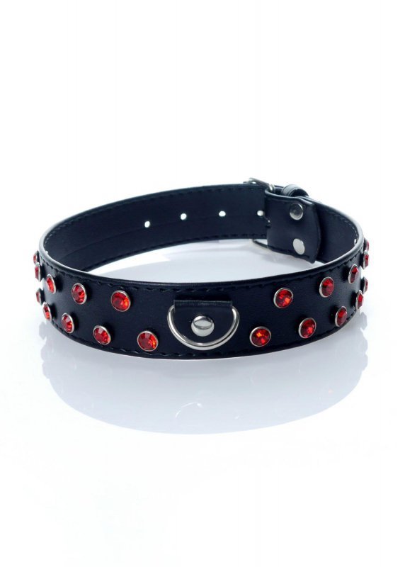 Fetish B - Series - Collar 3 cm. red crystal