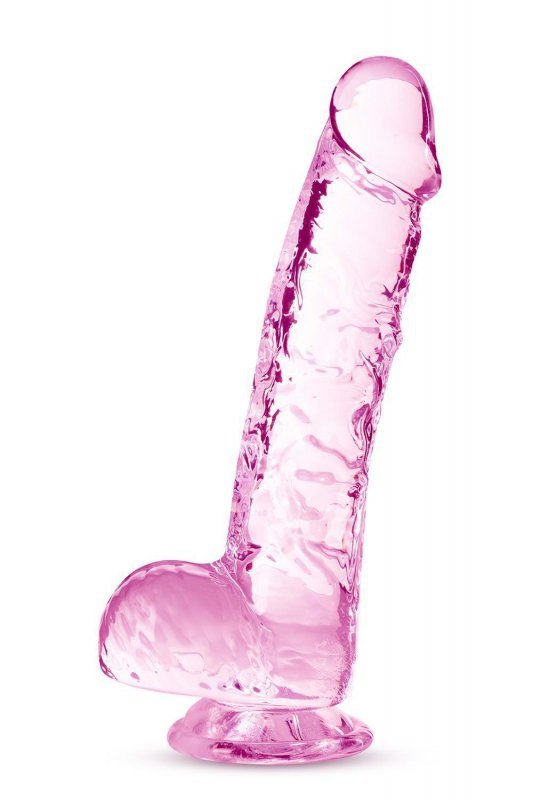 NATURALLY YOURS  6&quot; CRYSTALLINE DILDO  ROSE