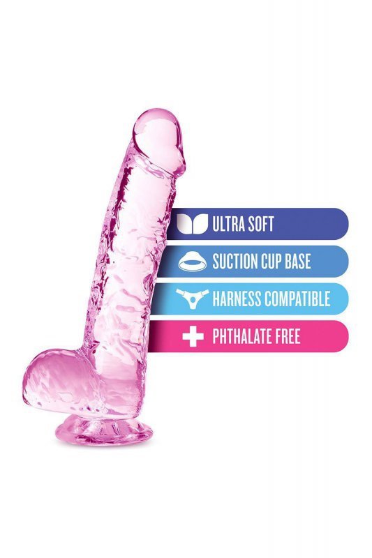 NATURALLY YOURS  6&quot; CRYSTALLINE DILDO  ROSE