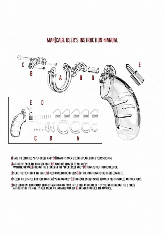 Model 02 - Chastity - 3.5&quot;&quot; - Cock Cage - Transparent