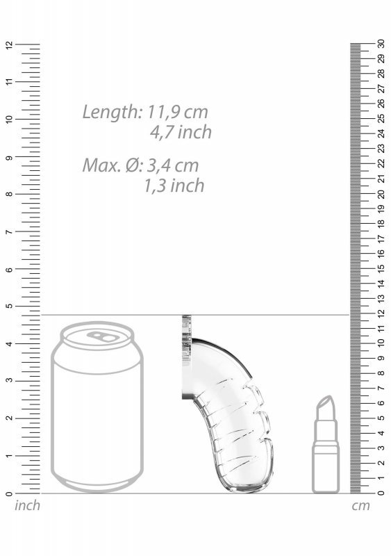 Model 16 - Chastity - 4.5&quot;&quot;&quot;&quot; - Cock Cage - Transparent