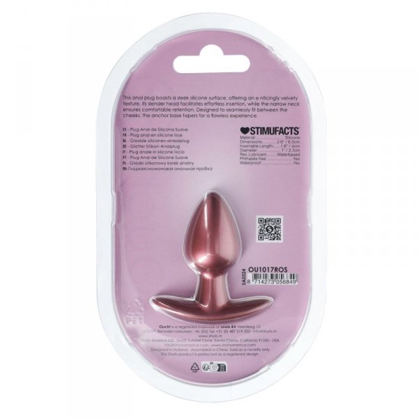 Smooth Silicone Anal Plug - Small - 2.6 / 6,5 cm - Rose Gold