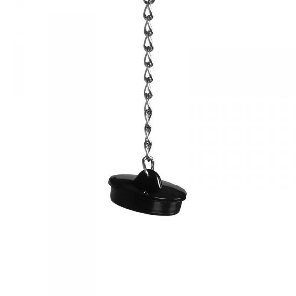Open Mouth Gag with Plug Stopper - Black