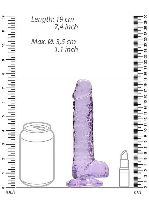 7&quot;&quot; / 18 cm Realistic Dildo With Balls - Purple