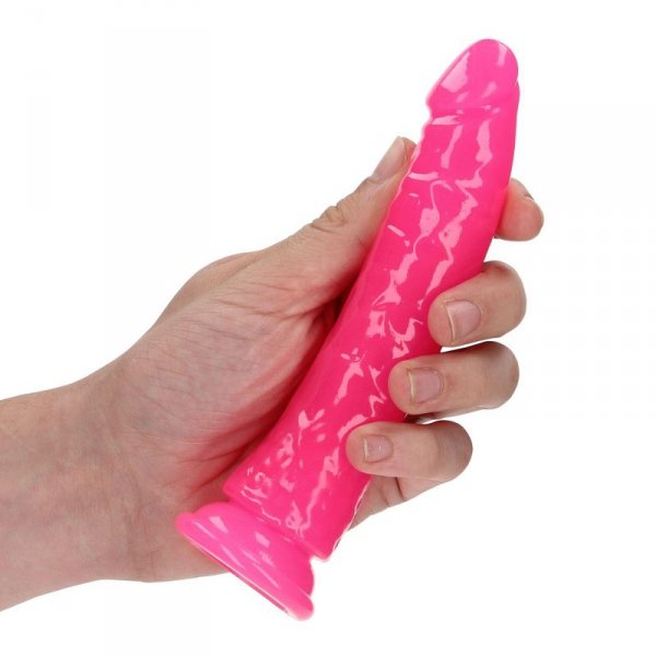 Slim Realistic Dildo with Suction Cup - Glow in the Dark - 6&#039;&#039; / 15,5 cm