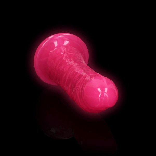 Slim Realistic Dildo with Suction Cup - Glow in the Dark - 7&#039;&#039; / 18 cm