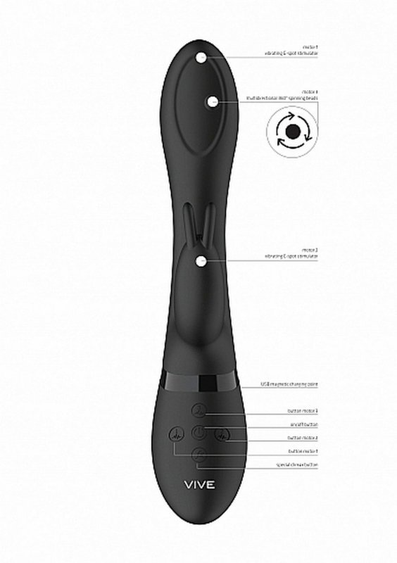 Wibrator Mira - Spinning G-spot Rabbit - Black