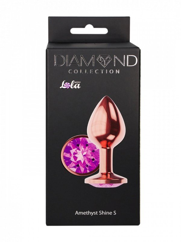 Plug-Butt Plug Diamond Amethyst Shine S Rose Gold