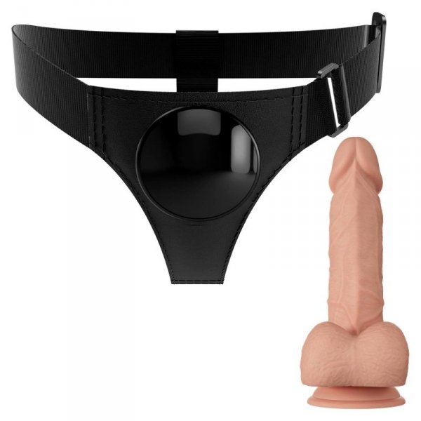 PRETTY LOVE - HARNESS BRIEFS Jerry Universal Strap-On Harness 7,6&#039;&#039; Dildo Flesh