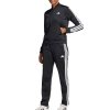 Adidas komplet dresowy czarny damski spodnie bluza 