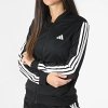 Adidas komplet dresowy czarny damski spodnie bluza 