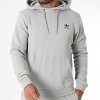 Adidas komplet dresowy bawełniany męski spodnie bluza z kapturem szary