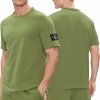 T-shirt Calvin Klein Jeans koszulka męska z okrągłym dekoldem zielona