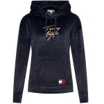 Tommy Hilfiger bluza granatowa welurowa damska z kapturem