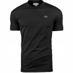 T-shirt koszulka Lacoste męska czarna z okrągłym dekoldem bawełniana