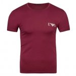 Emporio Armani t-shirt koszulka męska bordowa małe logo