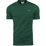 T-shirt koszulka Lacoste męska zielona z okrągłym dekoldem bawełniana