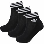 Skarpety 3 pary Adidas Trefoil za kostkę czarne