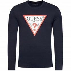 Guess longsleeve koszulka na długi rękaw męska granatowa