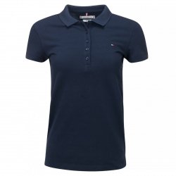 Polówka polo Tommy Hilfiger damska granatowa Slim Fit małe logo bawełniana