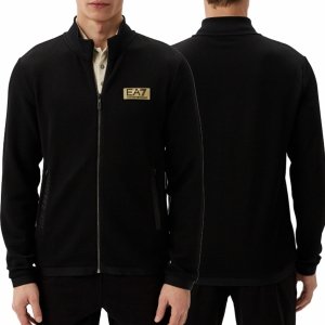 Bluza Emporio Armani EA7 męska czarna ze stójką rozpinana