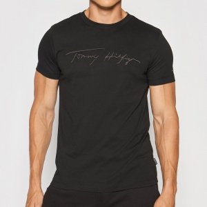 T-shirt Tommy Hilfiger koszulka męska z okrągłym dekoldem czarna