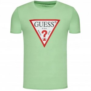 T-shirt koszulka Guess męska zielona na krótki rękaw